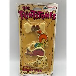 Vintage Flintstones Stone Age Barrettes - New in Pack!